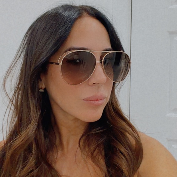 Fendi Rose Gold Aviator Sunglasses main image 8